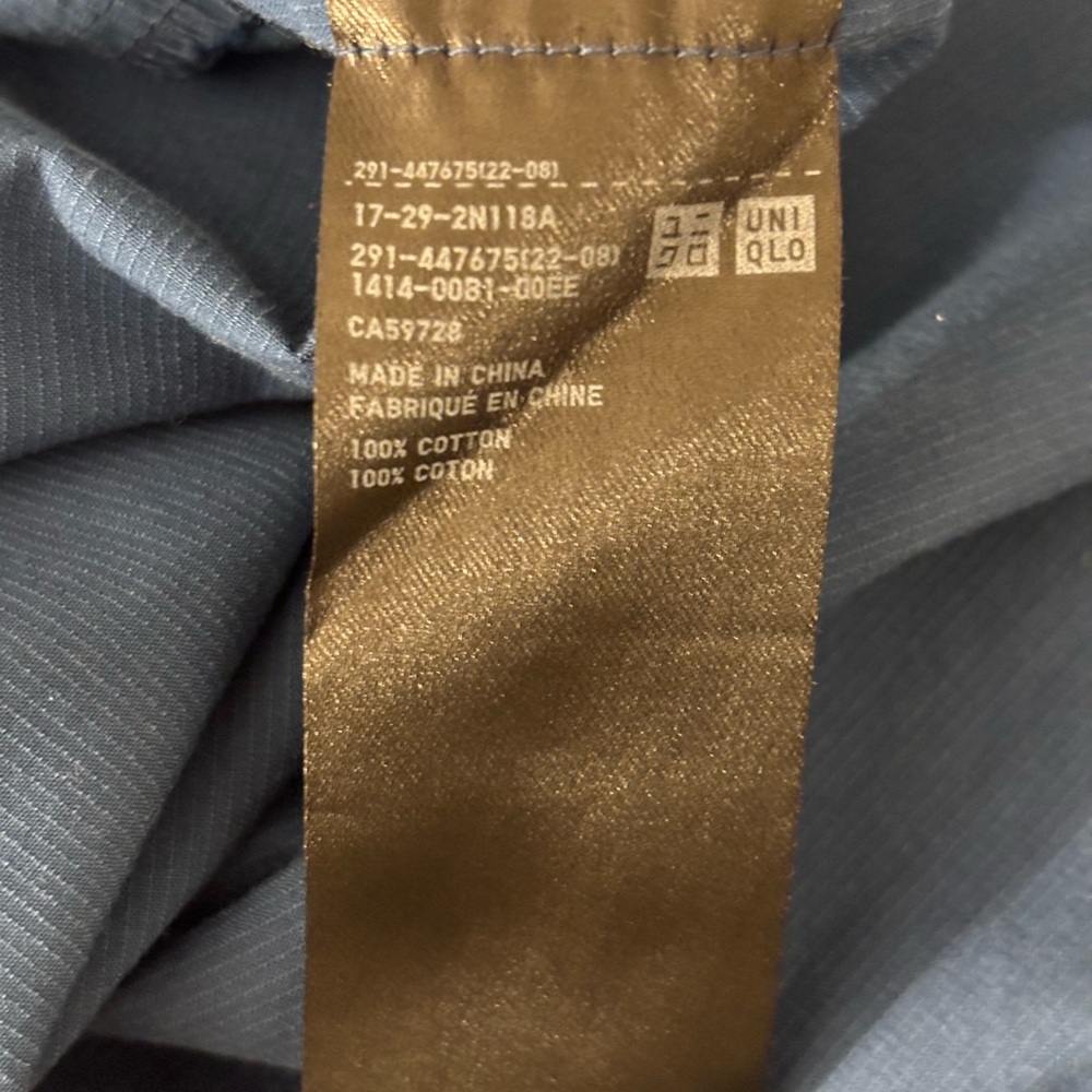 Uniqlo Hana Tajima Blue Minimalist Midi Dress 100% Cotton Size S - Picture 7 of 7